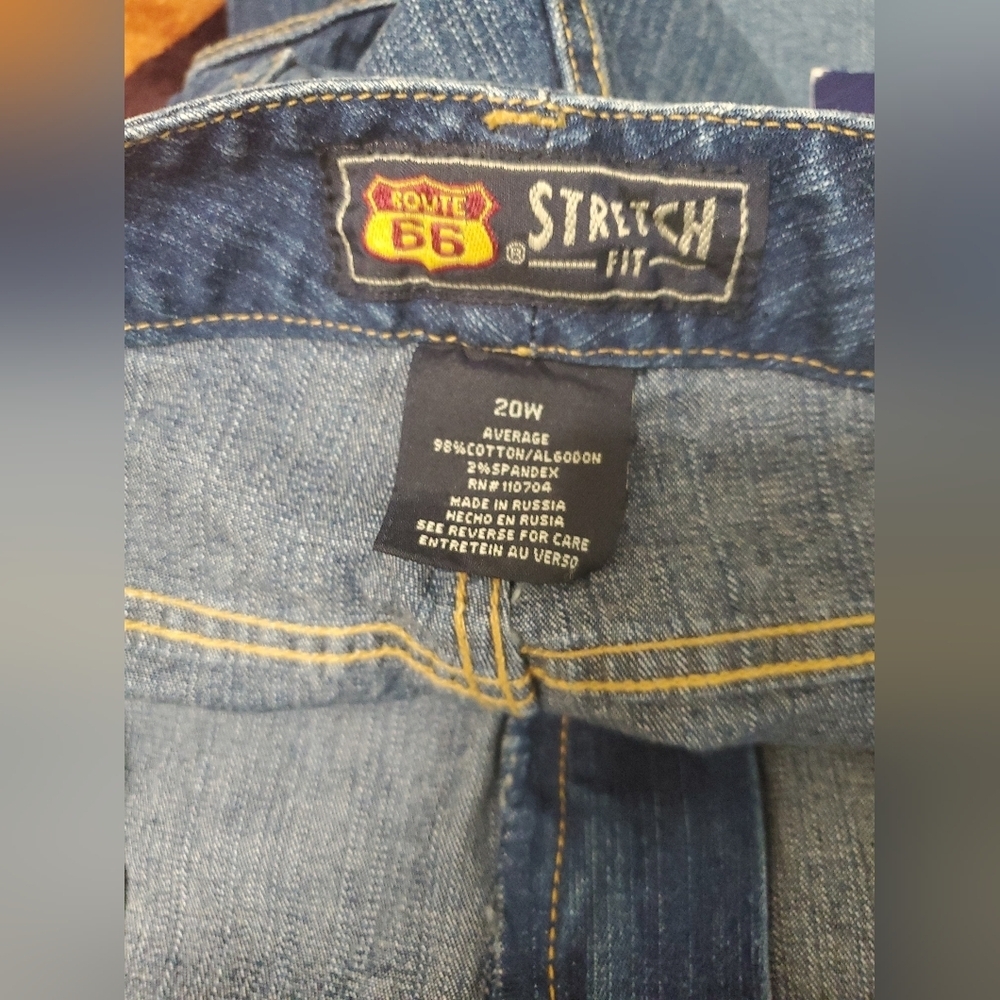 Route 66 Low Rise Boot Cut Strech Blue Jeans Size 20W Flared Leg. - Picture 4 of 6